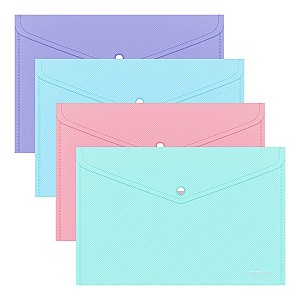 Mapa-plic cu buton ErichKrause 50322 Diagonal Pastel A4, opac, asortat