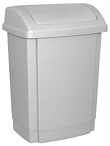 Корзина для бумаг OFFICE PRODUCTS 19012311-10, 25л., цельная с вращающейся крышкой, серый