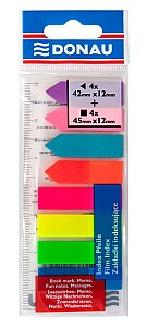 Index-uri cu lipici Donau 7579001PL-99, 45x12mm, plastic, 8culori25 foi