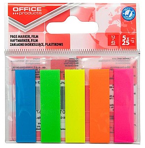Index-uri cu lipici Products 14223637-99, 45x12mm, plastic, 5culori25 foi