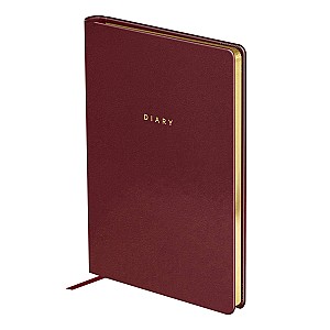 Agenda nedatata A5, 136 foi 60857 coperta tare, margini aur, rosu