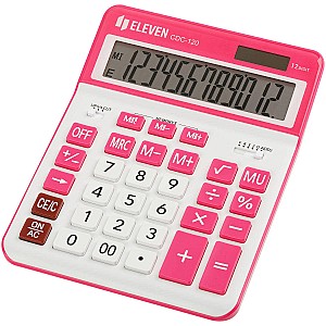Calculator Eleven CDC120WH-RD, 12 digits, alb-roz