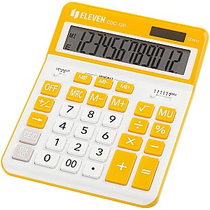 Calculator Eleven CDC120WH-OR, 12 digits, alb-portocaliu