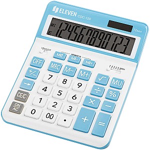 Calculator Eleven CDC120WH-CY, 12 digits, alb-albastru-deschis