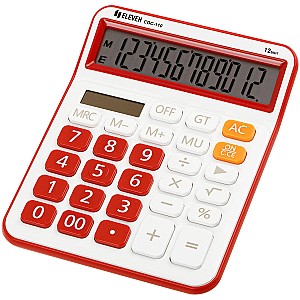 Calculator Eleven CDC110WH-RD, 12 digits, alb-rosu