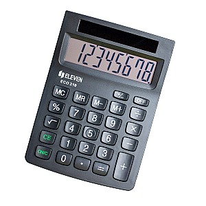 Калькулятор Eleven ECO210, 8 разрядов, черный