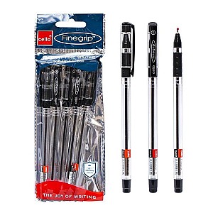 Ручка шариковая масляная Cello Fine Grip, 0,7 мм, черная