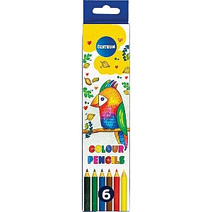 Карандаши цветные ZOO 80167, шестигранные, 6 цветов