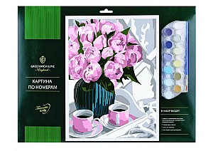 Картина по номерам Пионы 30х40см КК_27759