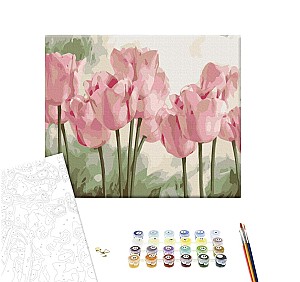 Pictura pe numere 40x50cm Brushme  BS53322 Lalele delicate, fara cutie