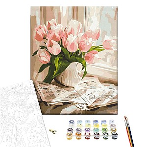 Pictura pe numere 40x50cm Brushme BS54276 Dimineata in razele tandretei, in cutie