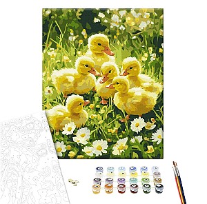 Картина по номерам 40x50см Brushme BS54232 Милые утята на лужайке, в коробке