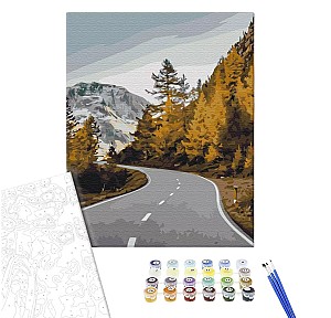 Pictura pe numere 40x50cm Brushme BS52373 Drum pitoresc, in cutie