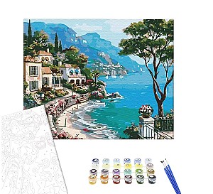 Pictura pe numere 40x50cm Brushme  BS51971 Terasementul italian, in cutie