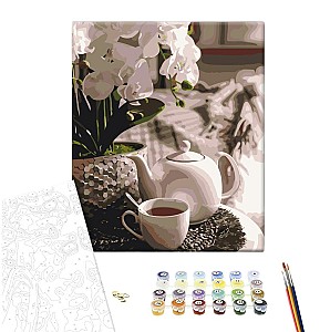 Картина по номерам 40x50см Brushme BS51831 Чаепитие в орхидеях, в коробке