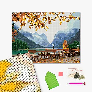 Mozaic cu diamante 40x50cm  Brushme  DBS1011 Toamna la munte