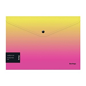 Mapa-plic cu buton Berlingo EFbA4001 Radiance A4 180 mkm, galben-roz