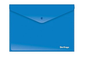 Папка-конверт на кнопке Berlingo AKk04402 А4 180 мкм, синяя