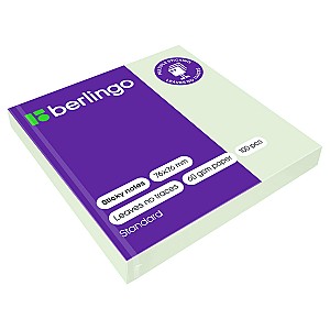 Hartie pentru notite cu lipici Berlingo HN7676SG, 76x76 mm 100 foi, verde