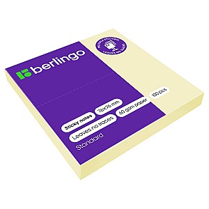 Hartie pentru notite cu lipici Berlingo HN7676SGe, 76x76 mm 100 foi, galben