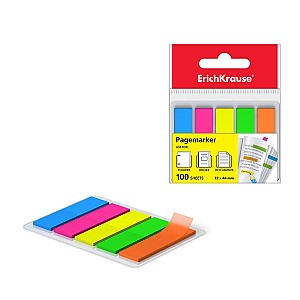 Index-uri cu lipici ErichKrause Neon 31177, 44x12mm, plastic, 5culorix100foi