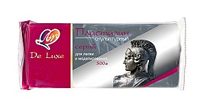Пластилин De Luxe скульптурный 500 гр серый