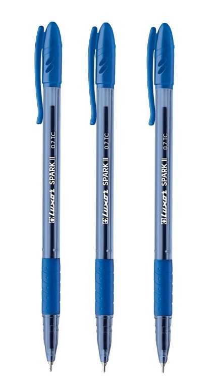 Set pixuri cu bila  3 buc. (albastru) LUXOR Spark-II, 0.7 mm