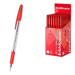 Ручка шариковая ErichKrause 43188 R-301 Classic StickGrip, 1,0 мм, красная