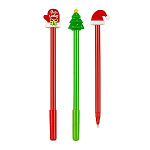 Ручка шариковая 89804 Christmas, 0.7 мм, синяя