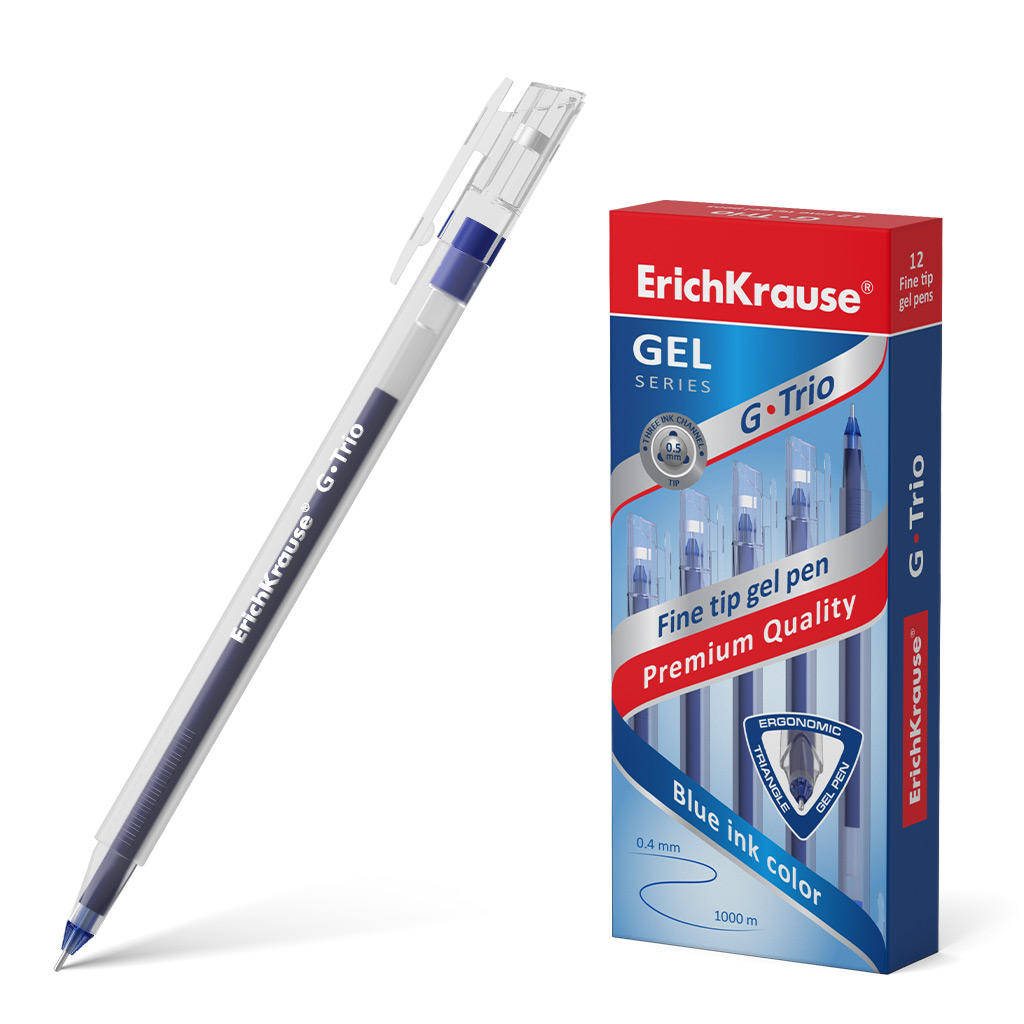 Pix gel ErichKrause 54532 G-Trio, 0,5 mm, albastru