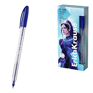 Pix cu bila ErichKrause 53709 U-108 Stick Classic, 1,0 mm, albastru