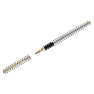 Pix cu penita LUXOR Marvel 8231 FP 0,8mm, corp crom/aur, cerneala albastra