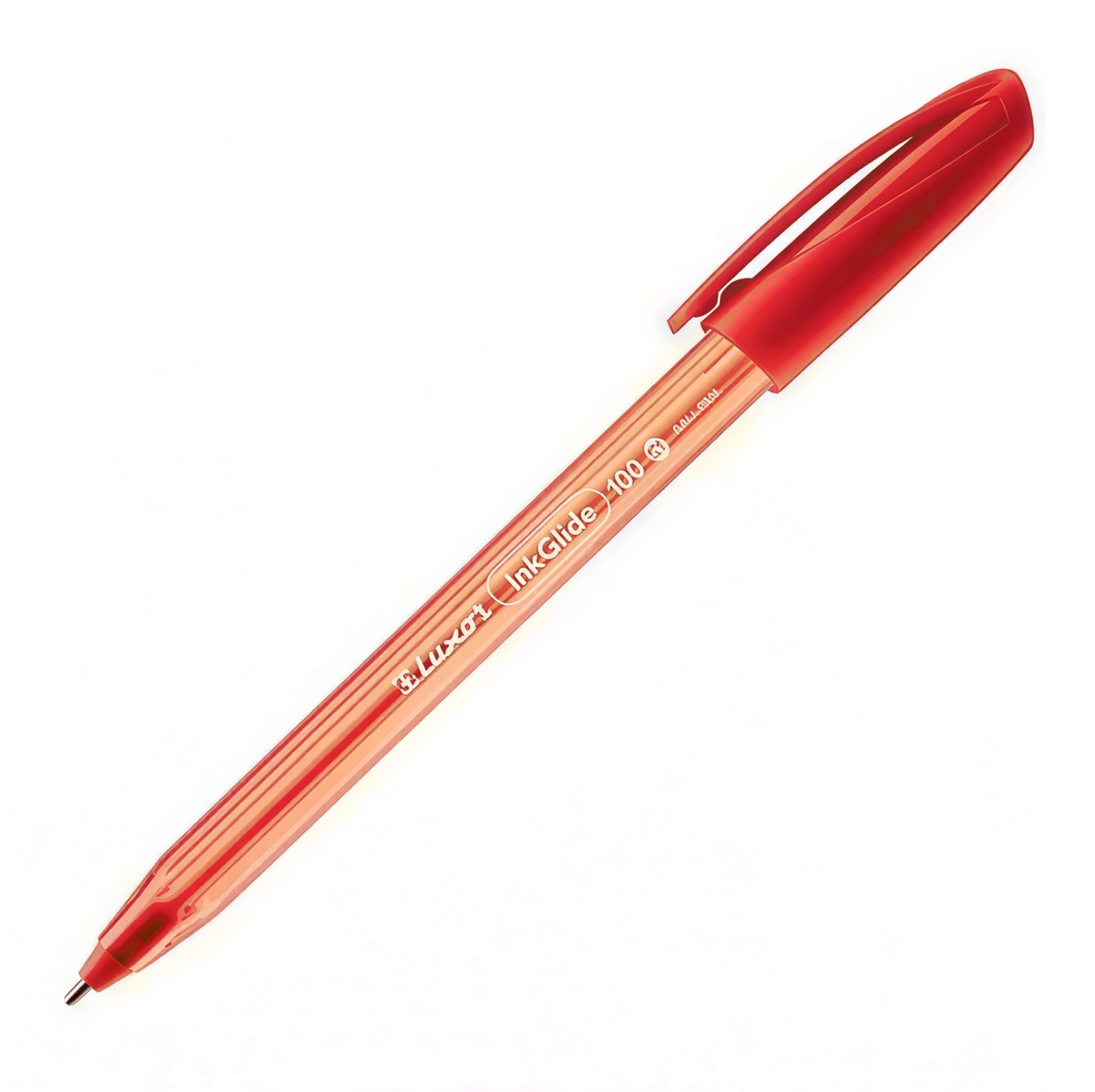 Ручка шариковая масляная LUXOR Ink Glide 100 ICY 16703, 0.7 мм, красная