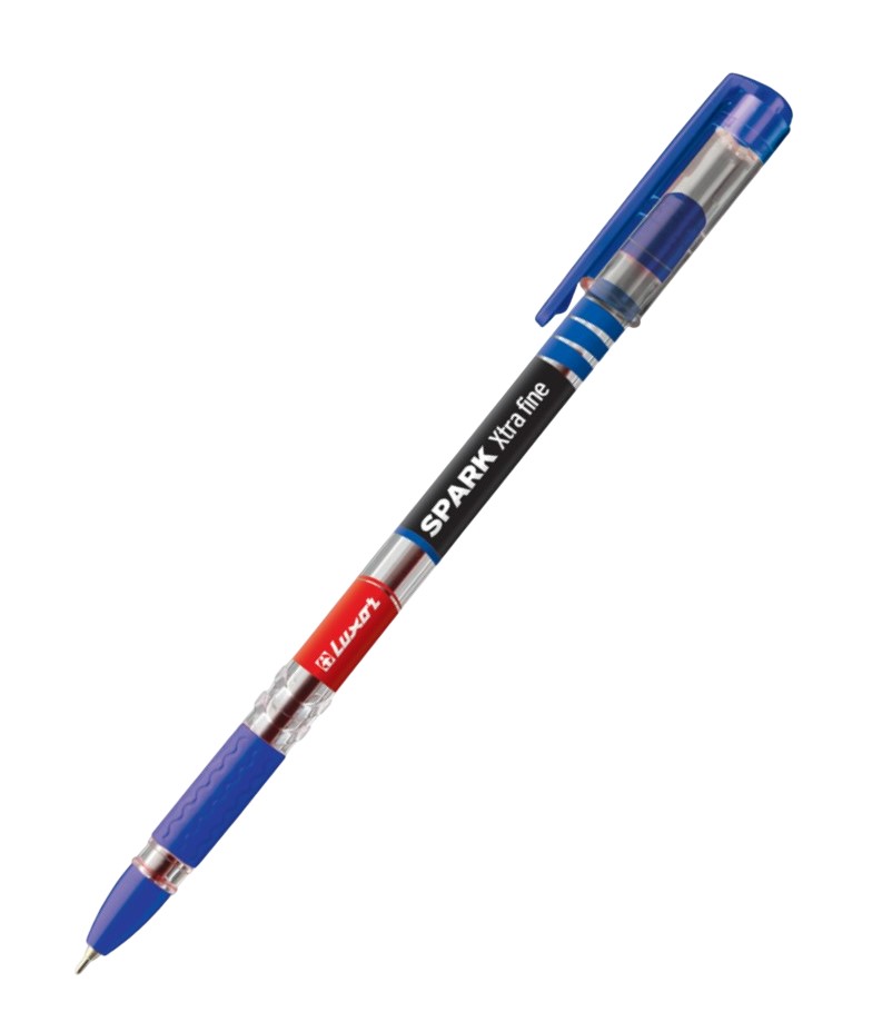 Ручка шариковая масляная LUXOR Spark Classic 16502, 0.7 мм, грип, синяя