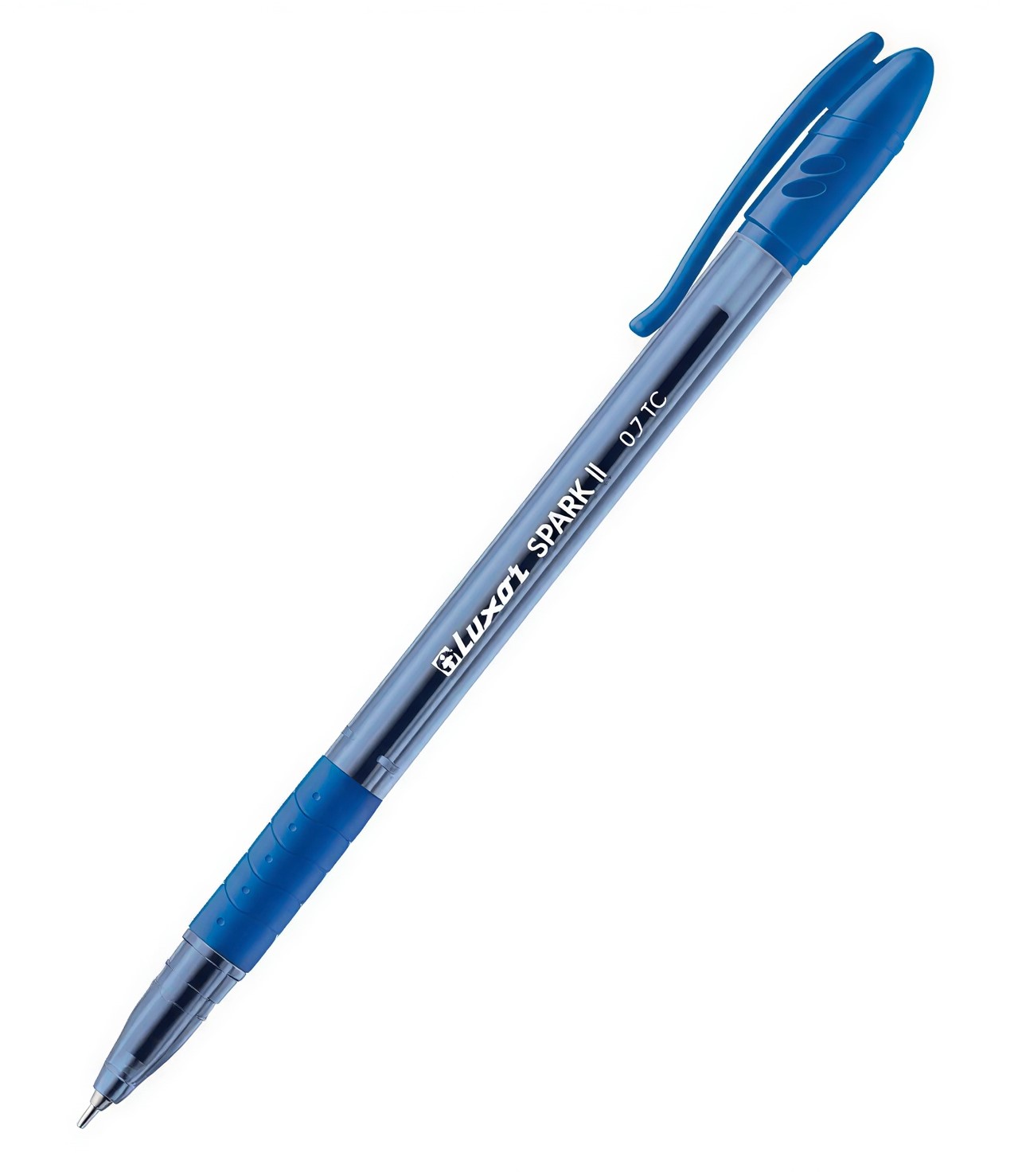Ручка шариковая масляная LUXOR Spark II  31072, 0.7 мм, грип, синяя