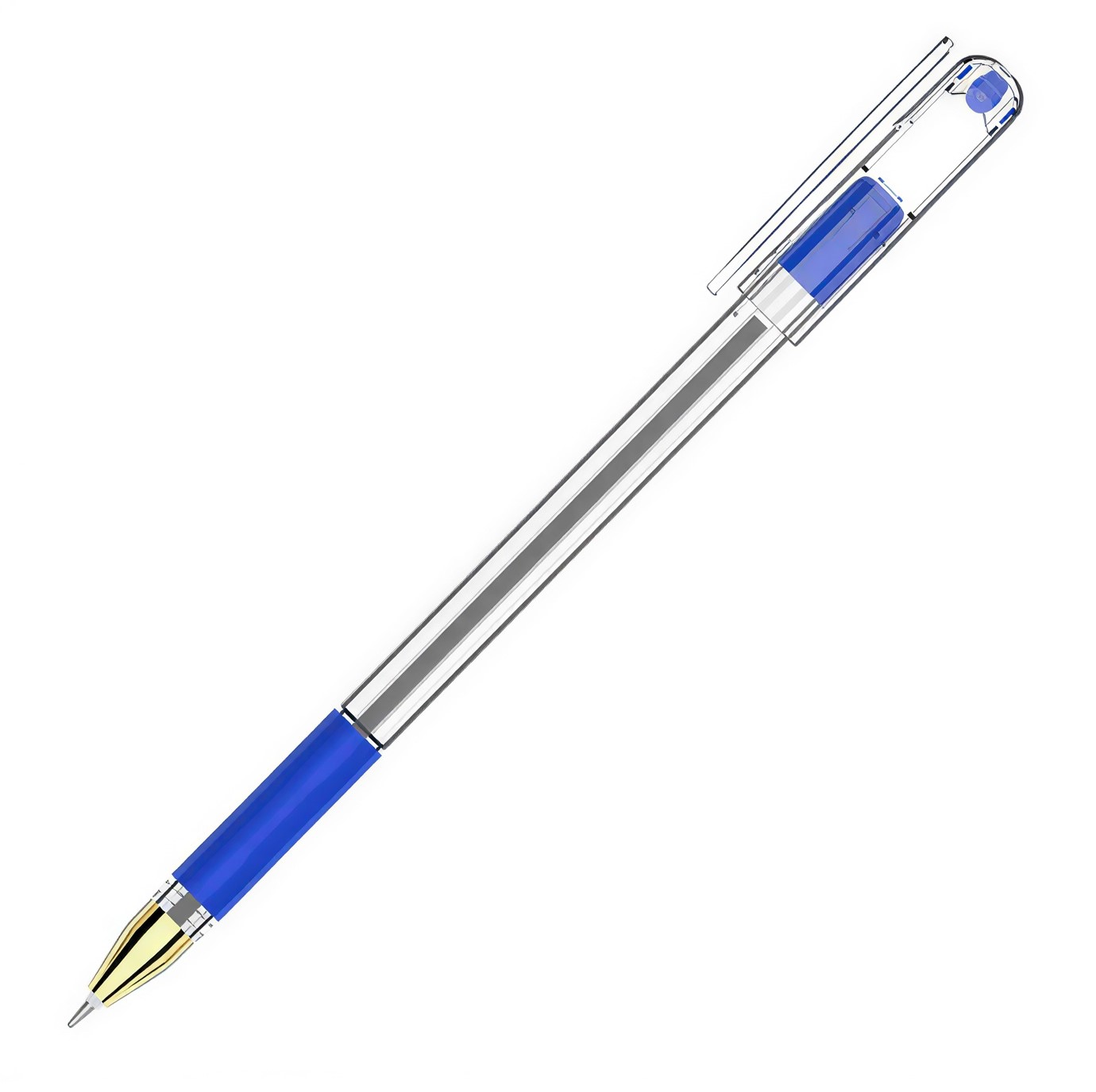Ручка шариковая масляная LUXOR Blizz Gold 26401, 0.5 мм, грип, синяя