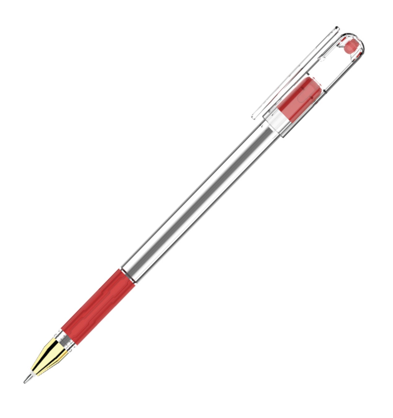 Ручка шариковая масляная LUXOR Blizz Gold 26403, 0.5 мм, грип, красная