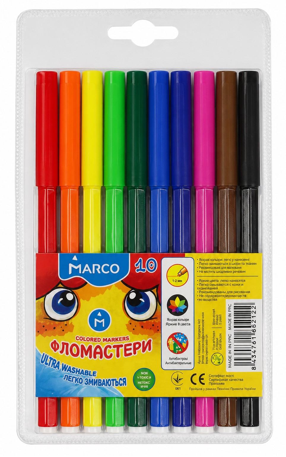 Set carioci 10 cul. MARCO Ultra Washable 1690-10