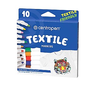 Set carioci pentru textile Centropen 10 culori 2739