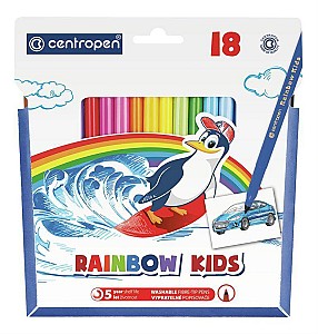 Set carioci Rainbow Kids 7550, 18 culori