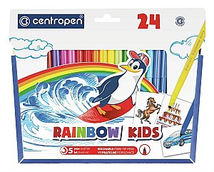 Set carioci Rainbow Kids 7550, 24 culori