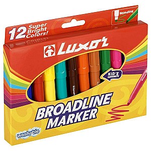 Set carioci Luxor 6180 Broadline, 12 culori