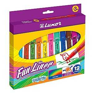 Set carioci Luxor 6107 FunLiner, 12 culori