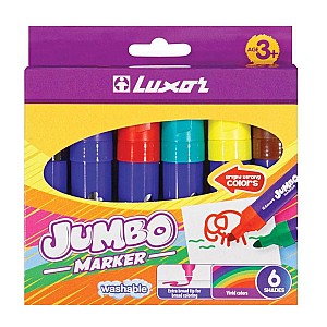 Set carioci Luxor 6190 Jumbo, 6 culori