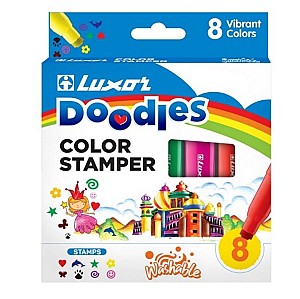 Set carioci LUXOR 6130 Stamper, 8 culori