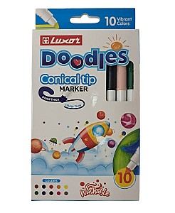 Set carioci LUXOR 6240 Conical Tip Marker 10 culori