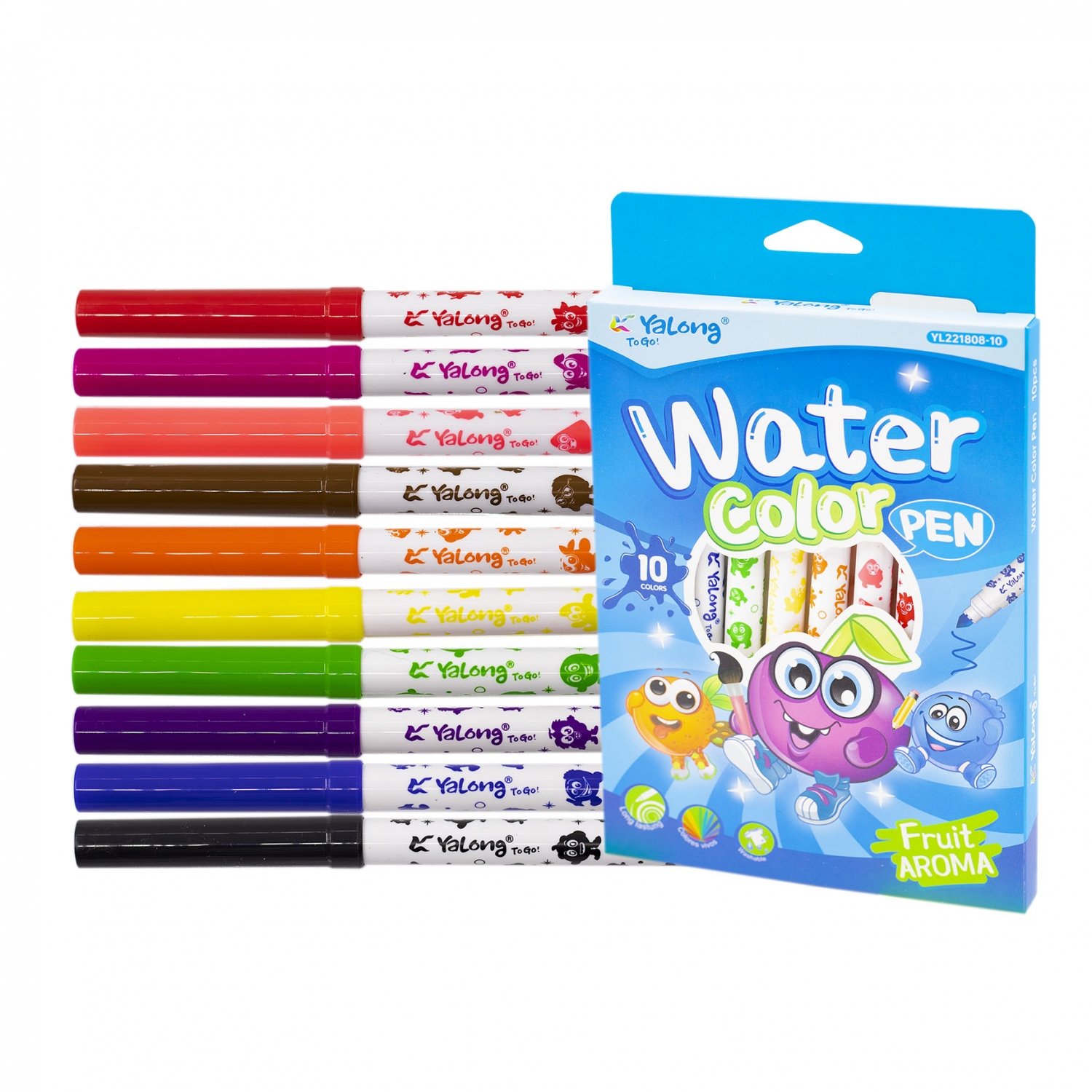 Набор фломастеров 10 цв. Yalong 221808-10YL с запахом