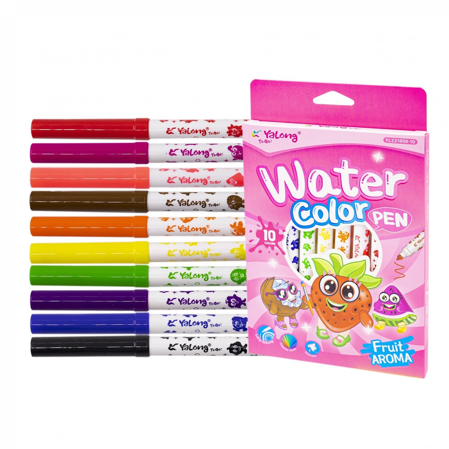 Набор фломастеров 10 цв. Yalong 221808-10YL с запахом