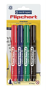 Set markere Whiteboard Centropen 8550, 2,5mm, 4 culori