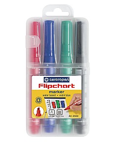 Set markere flipchart Centropen 8560, 1-4, 6mm, 4 culori